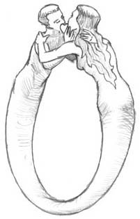 Romainu Valodus, the Lover's Ring. Sketch by Pete Schlough